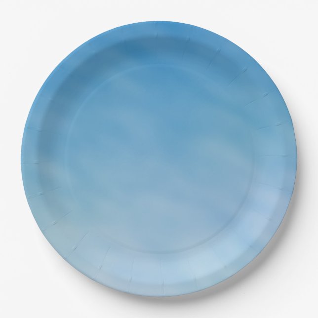 Schöner, weicher blauer Himmel mit traumhaften Wol Pappteller (Vorderseite)