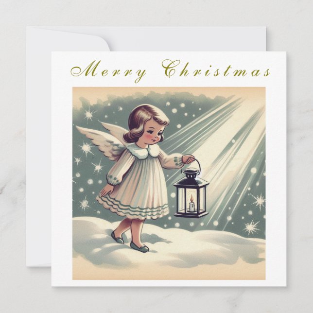 Schöner Weihnachtsangel Feiertagskarte (Vorderseite)