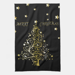 Schöner Weihnachtsbaum aus sternhartem Metall Handtuch