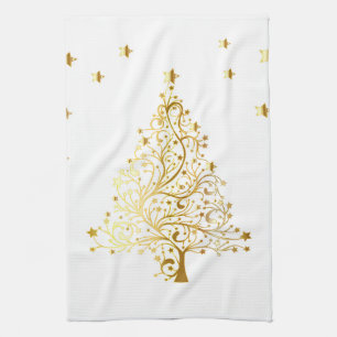 Schöner Weihnachtsbaum aus sternhartem Metall Handtuch