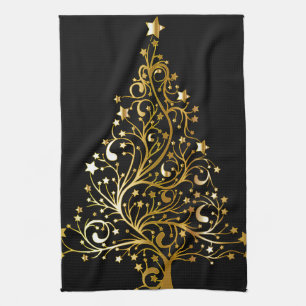 Schöner Weihnachtsbaum aus sternhartem Metall Küchentuch
