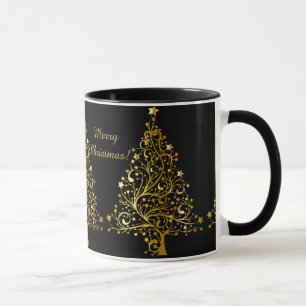 Schöner Weihnachtsbaum aus sternhartem Metall Tasse