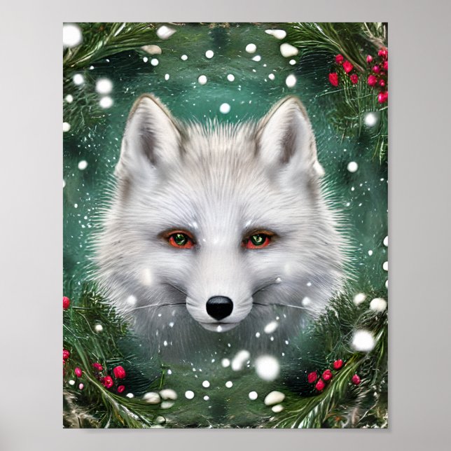 Schöner Weihnachtsfox Poster (Vorne)