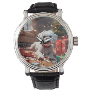 Schöner Weihnachtsjunge, Niedlich, lustig, Cartoon Armbanduhr