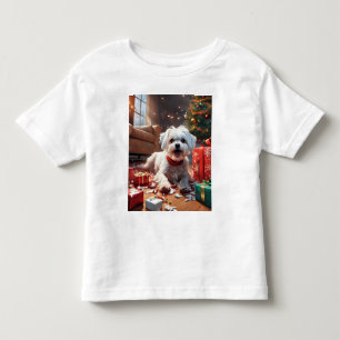 Schöner Weihnachtsjunge, Niedlich, lustig, Cartoon Kleinkind T-shirt