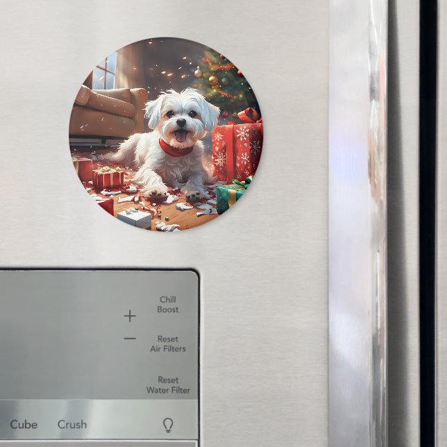 Schöner Weihnachtsjunge, Niedlich, lustig, Cartoon Magnet (In Situ (Kühlschrank))