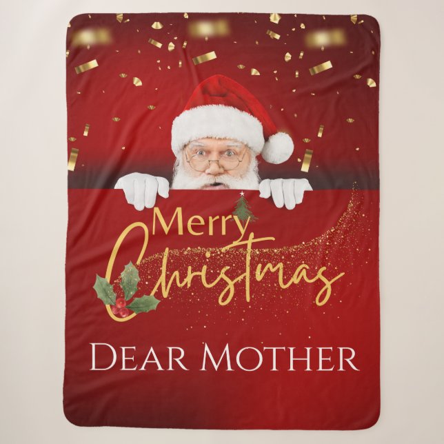 Schöner Weihnachtsmann Frohe Weihnachten Benutzerd Sherpadecke (Vorderseite)