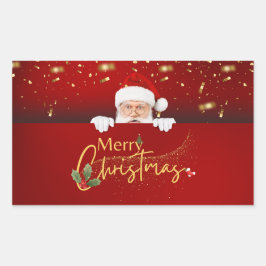 Schöner Weihnachtsmann frohe Weihnachten Rechteckiger Aufkleber