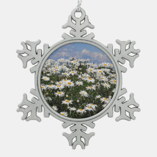 Schöner weißer Garten Schneeflocken Zinn-Ornament