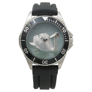 Schöner weißer Schwan Armbanduhr