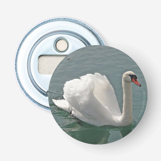 Schöner weißer Schwan Flaschenöffner (Vorderseite)