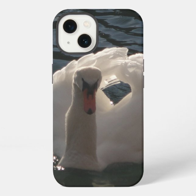 Schöner weißer Schwan iPhone Hülle (Rückseite)