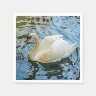 Schöner weißer Schwan Serviette
