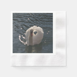 Schöner weißer Schwan Serviette