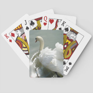 Schöner weißer Schwan Spielkarten