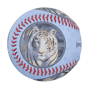 Schöner weißer Tiger mit kristallblauen Augen Baseball