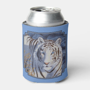 Schöner weißer Tiger mit kristallblauen Augen Dosenkühler