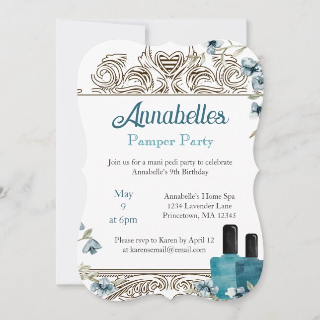 Schöner Wellness-Center Pamper Party Einladung (Vorderseite)