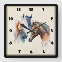 Schöner Western Boho Style Quadratische Wanduhr