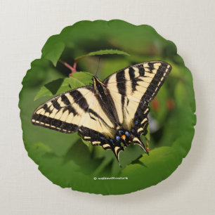 Schöner Western Tiger Frack Butterfly Rundes Kissen