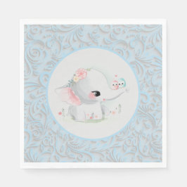 Schöner White Baby Boy Elephant Serviette