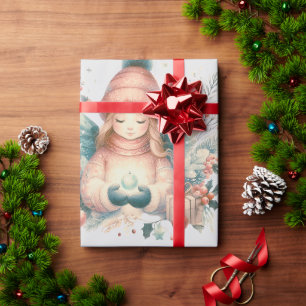 Schöner Winterengel inmitten der Natur im Norden Geschenkpapier