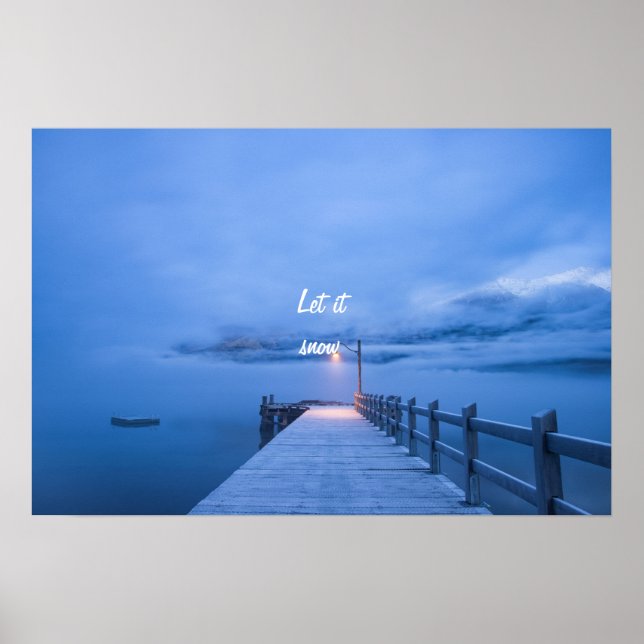 Schöner Wintersee mit Zitat Poster (Vorne)