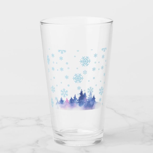 Schöner Wintertag Glas (Vorderseite)
