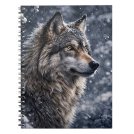 Schöner Wolf im Schnee Journal Notizblock