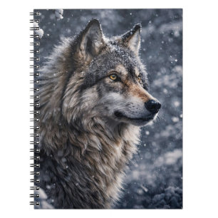 Schöner Wolf im Schnee Journal Notizblock