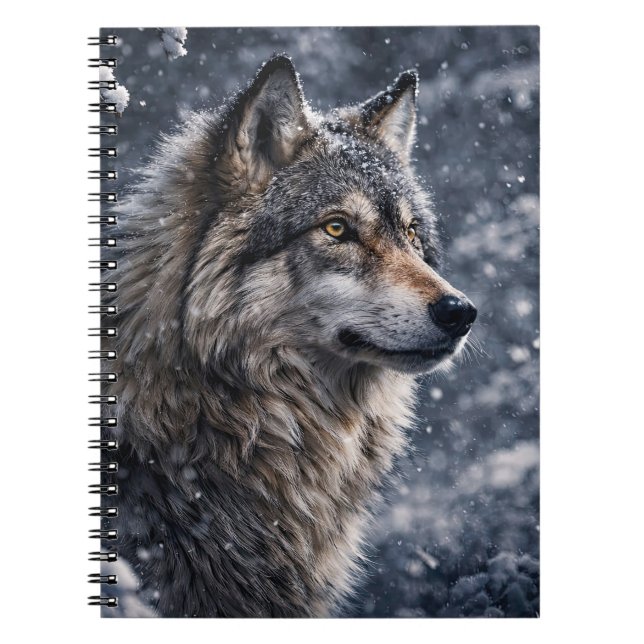Schöner Wolf im Schnee Journal Notizblock (Vorderseite)
