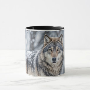 Schöner Wolf im Schnee Wildlife Tasse
