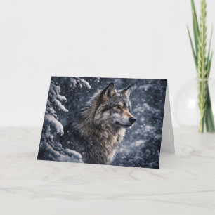 Schöner Wolf Winter-Sonnenwende Yule Karte