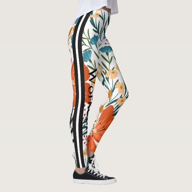 Schöner Workout-Text l Niedliches Blumenmoor Leggings (Rechts)