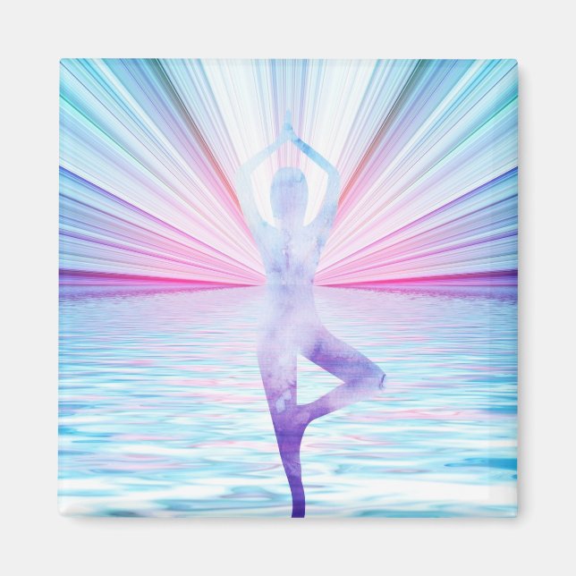 Schöner Zen-Yoga-Meditationsbaum Magnet (Vorne)