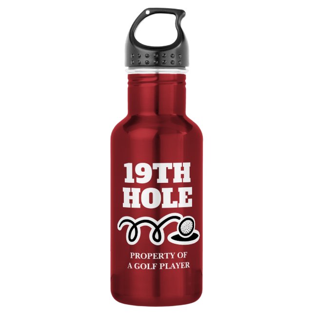 Schönes 19. Loch Wasserflasche Geschenk für Golfsp (Vorderseite)