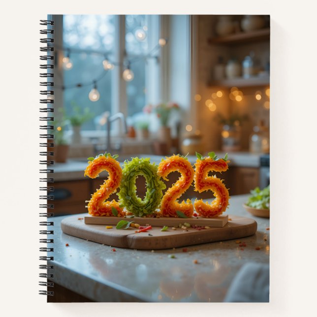 Schönes 2025 Uni Notebook mit Salatplatte Notizbuch (Vorderseite)
