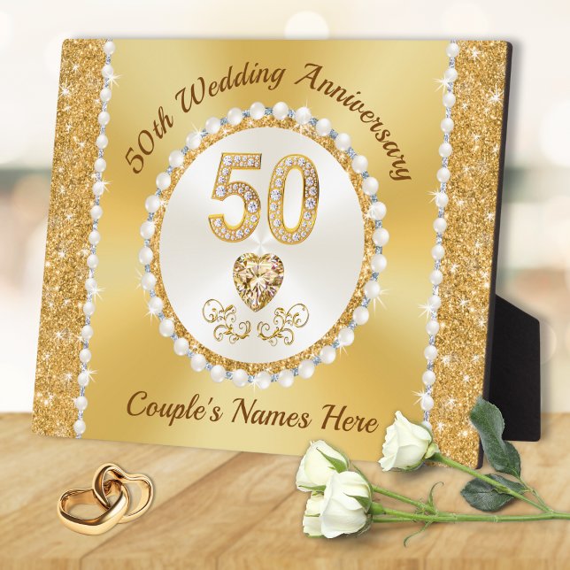 Schönes, 50-jähriges Plaque Personalisiert Fotoplatte (Inexpensive 50 year wedding anniversary gifts, for Friends, Aunt Uncle. Fiftieth anniversary gifts. )