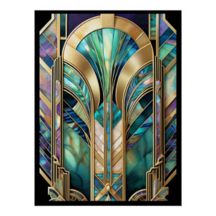 Schönes Abalone Art Deco Poster. Poster