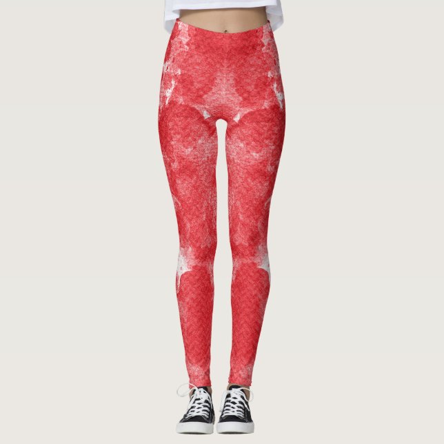 Schönes Abstraction Red Leggings (Vorderseite)