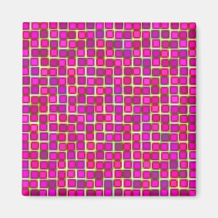 Schönes Abstraktes Fliesenmuster in Rosa Magnet