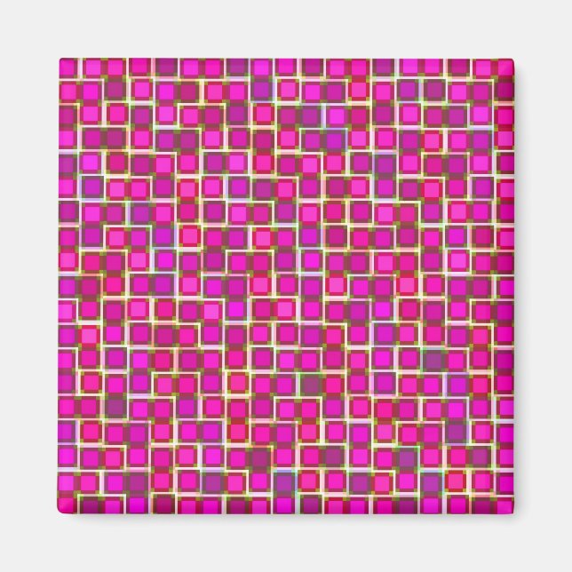 Schönes Abstraktes Fliesenmuster in Rosa Magnet (Vorne)
