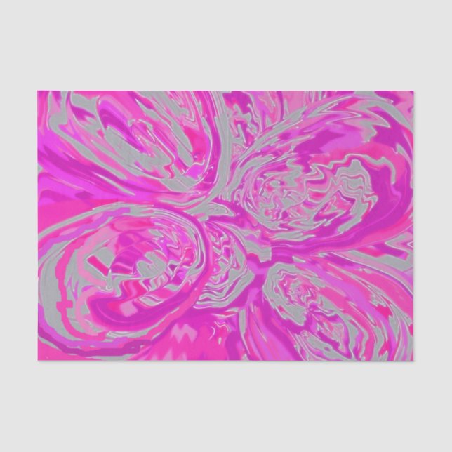 Schönes Abstraktes Fuchsia Rose Paisley Design Seidenpapier (Vorderseite)