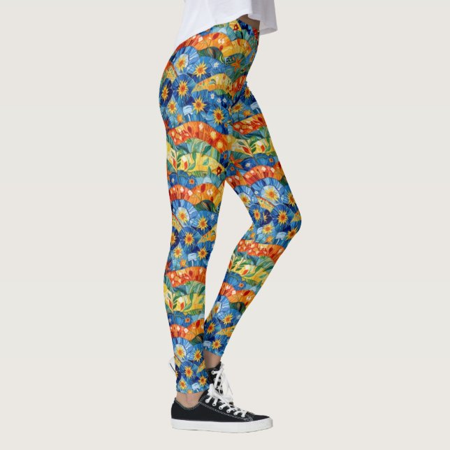Schönes Abstraktes, nahtloses Muster Leggings (Rechts)