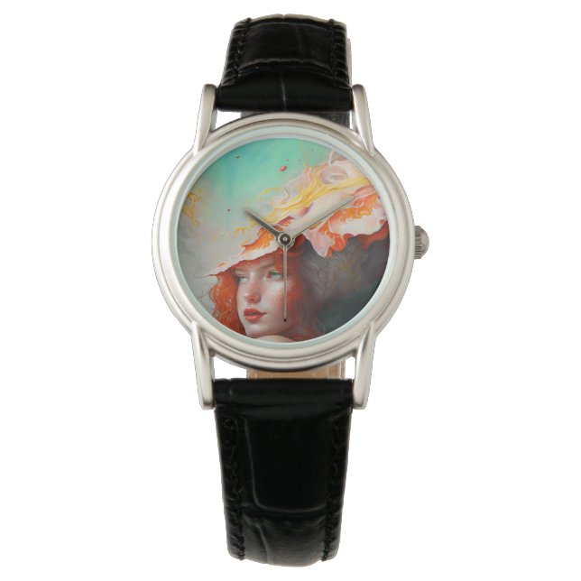 Schönes Abstraktes RothaargingGirl Armbanduhr (Vorderseite)