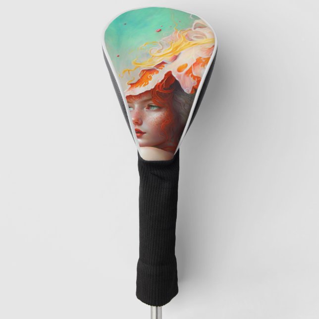 Schönes Abstraktes RothaargingGirl Golf Headcover (Vorderseite)