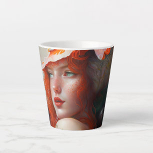 Schönes Abstraktes RothaargingGirl Milchtasse