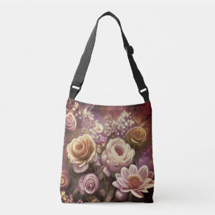 Schönes Acryl-Blume Muster Crossbody Bag Tragetaschen Mit Langen Trägern