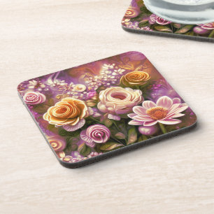 Schönes Acryl-Blumenmuster Getränkeuntersetzer