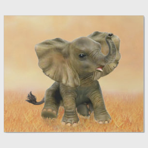 Schönes afrikanisches Baby-Elefant Geschenkpapier